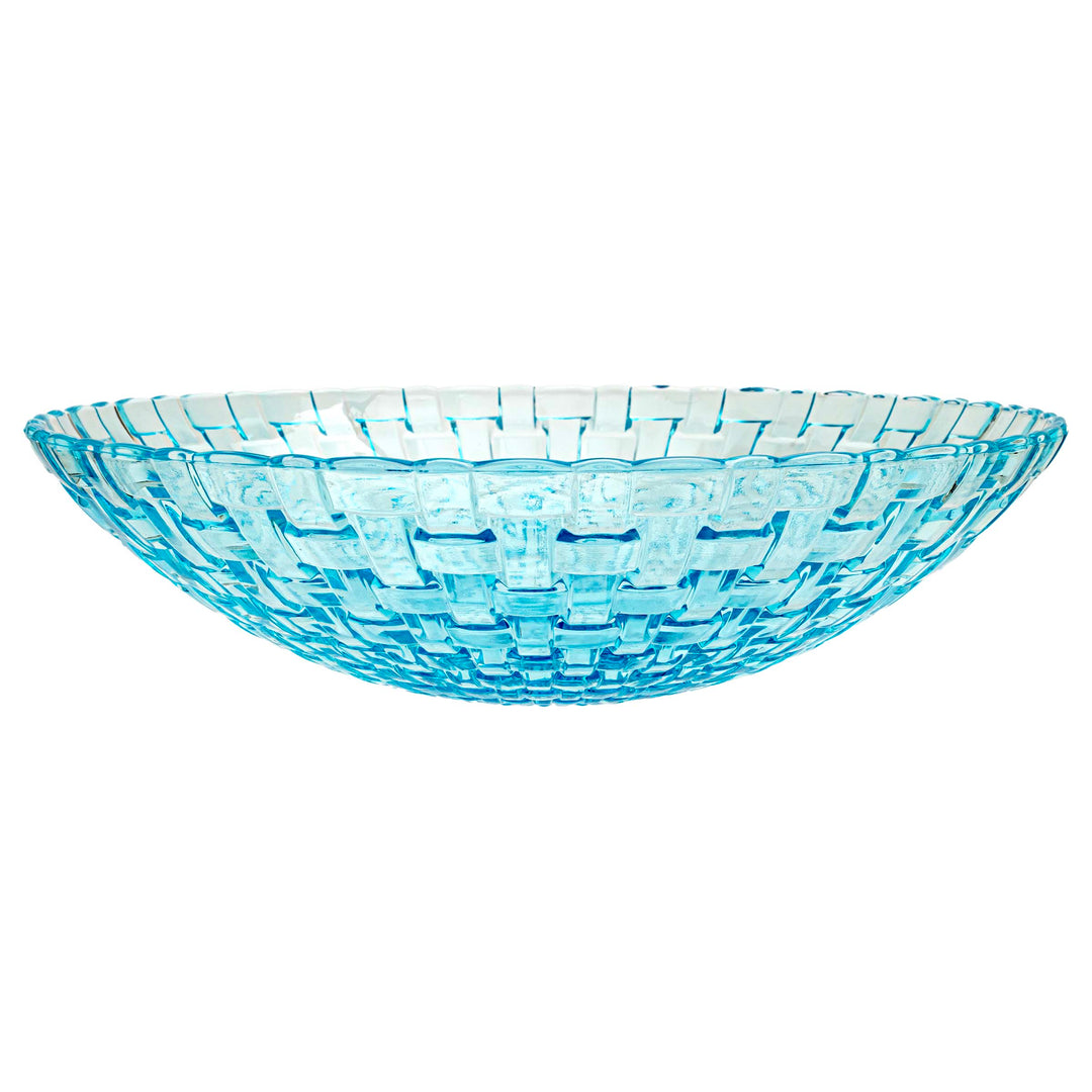 Blue Sea Basketweave Glass Bowl Large