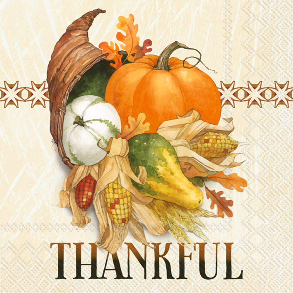 Thankful Cornucopia Cocktail Napkin