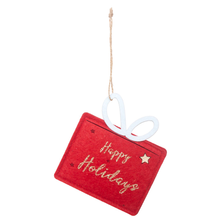 Happy Holidays Felt  Gift Card Holder Red