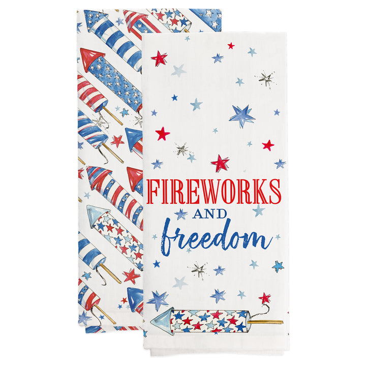 Patriotic Rockets Tea Towel Set of 2