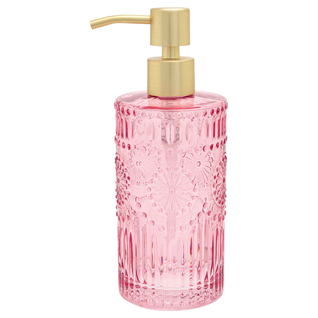Pink Codi Glass Soap Dispenser