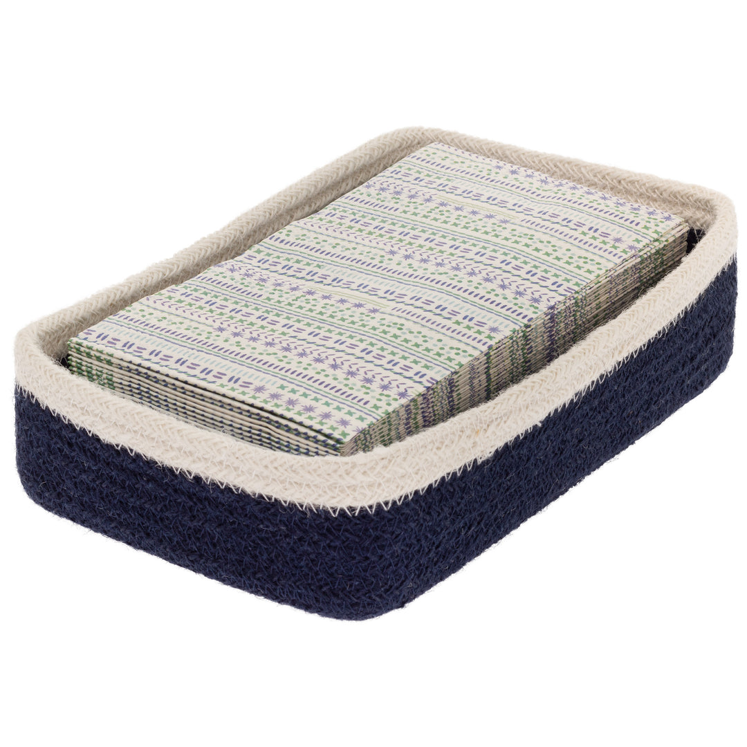 Navy Jute Guest Caddy