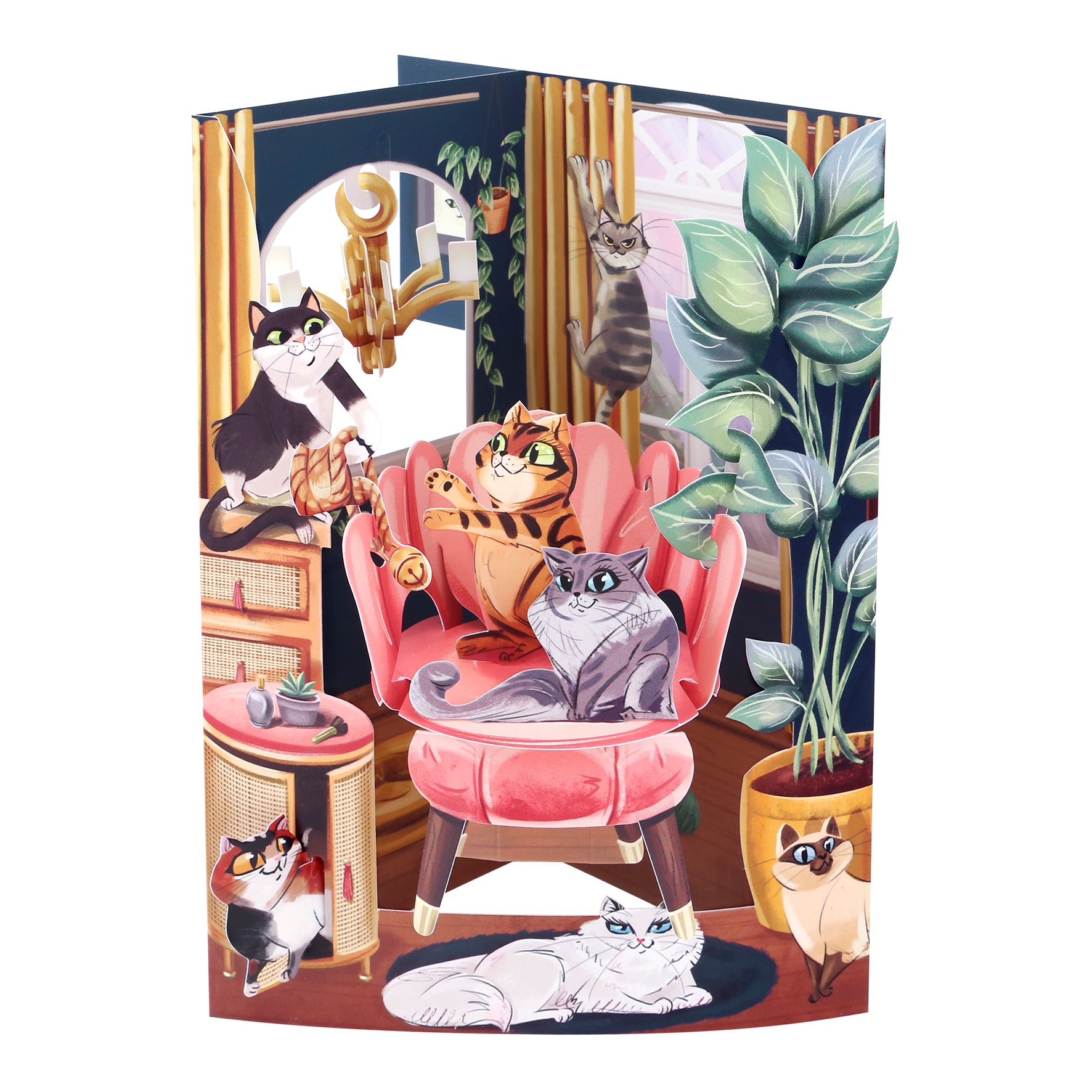 Lounging Cats Swing Card