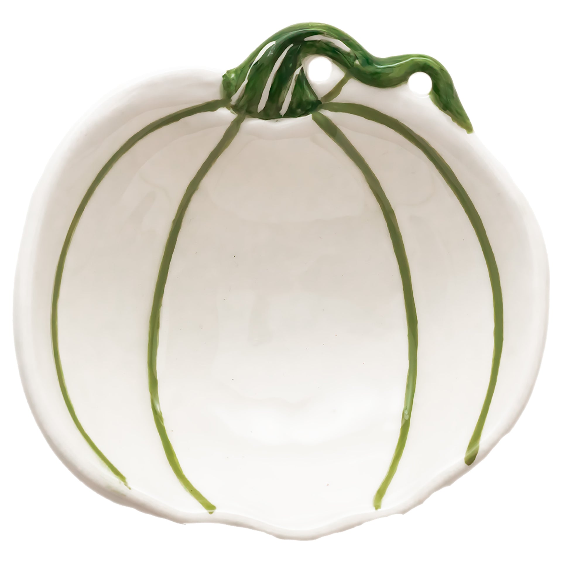 White and Green Pumpkin Bowl Large