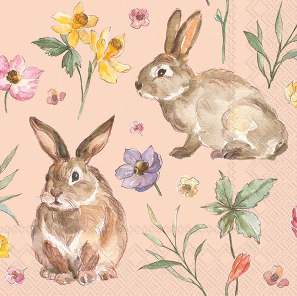 Soft Easter Bunnies Cocktail Napkin