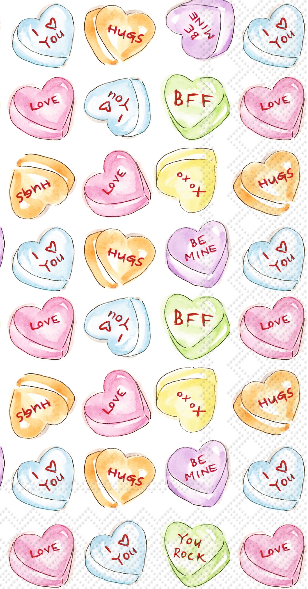 Candy Hearts Guest Towel