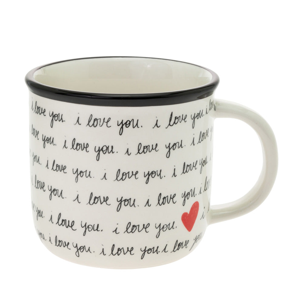 HANDWRITTEN HEART MUG ALLOVER I LOVE YOU