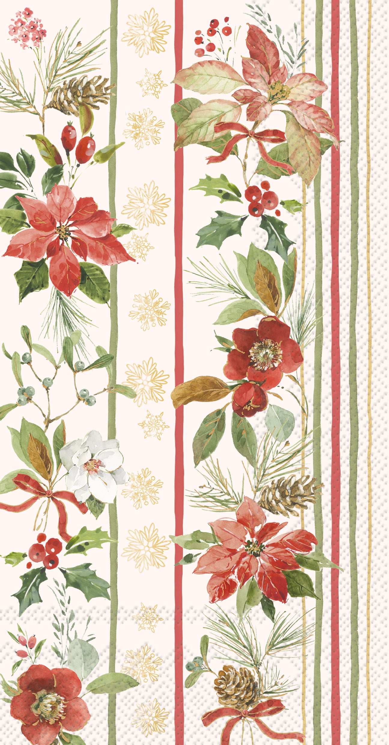 Poinsetta Bouquet Cream Guest Towel