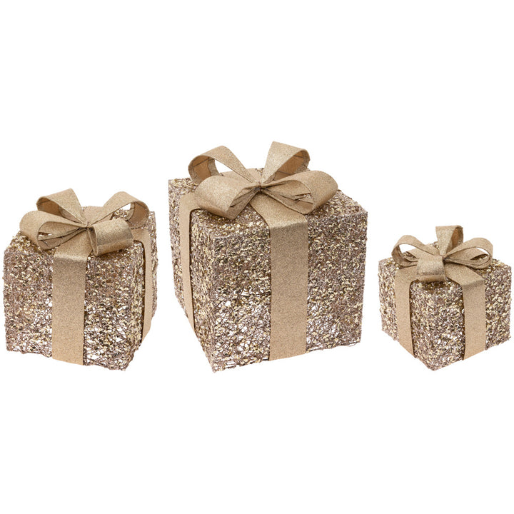 Gold Glitter Present Set  (Set of 3)