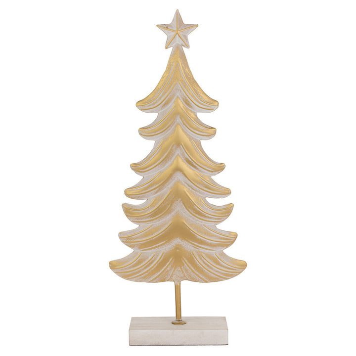 Large Metal White and Burnished Gold Tree