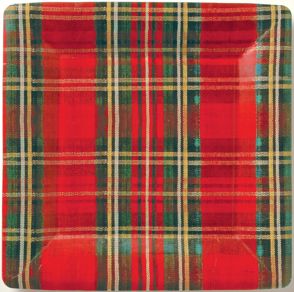 Classic Check Square Dessert Plate