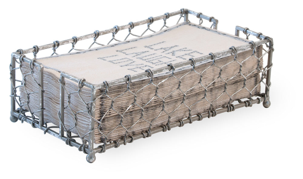 Chicken Wire Guest Caddy Silver Foil