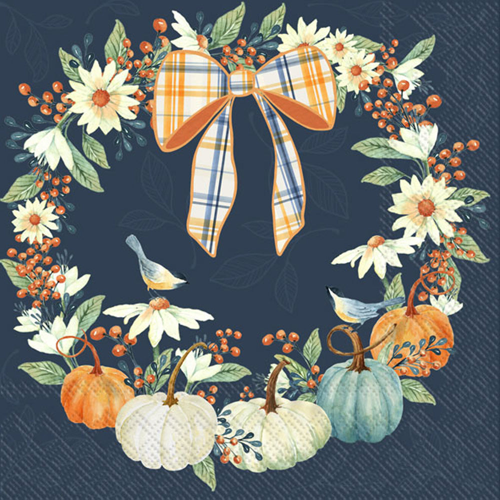 Pumpkin Wreath Cocktail Napkin