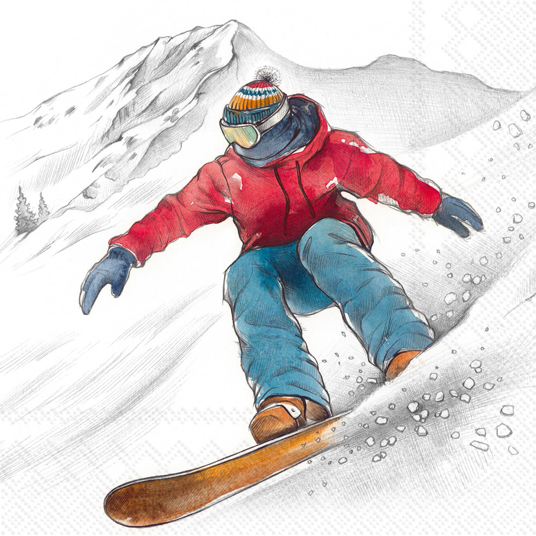 Black Ski Runs Cocktail Napkin