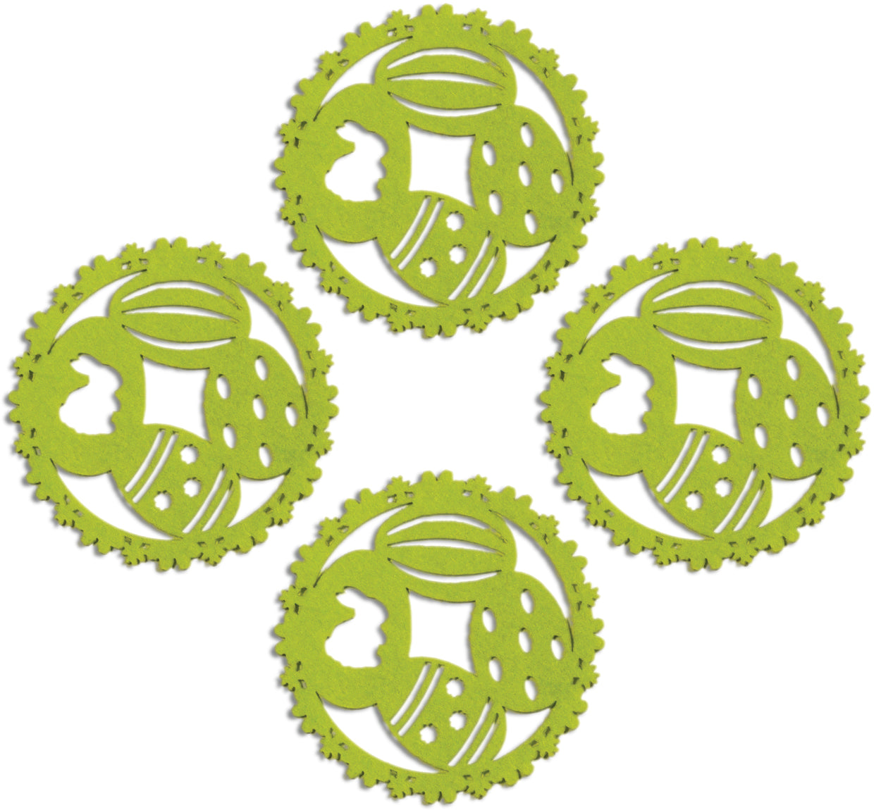 Eggs Felt Coaster (Set of 4) Green