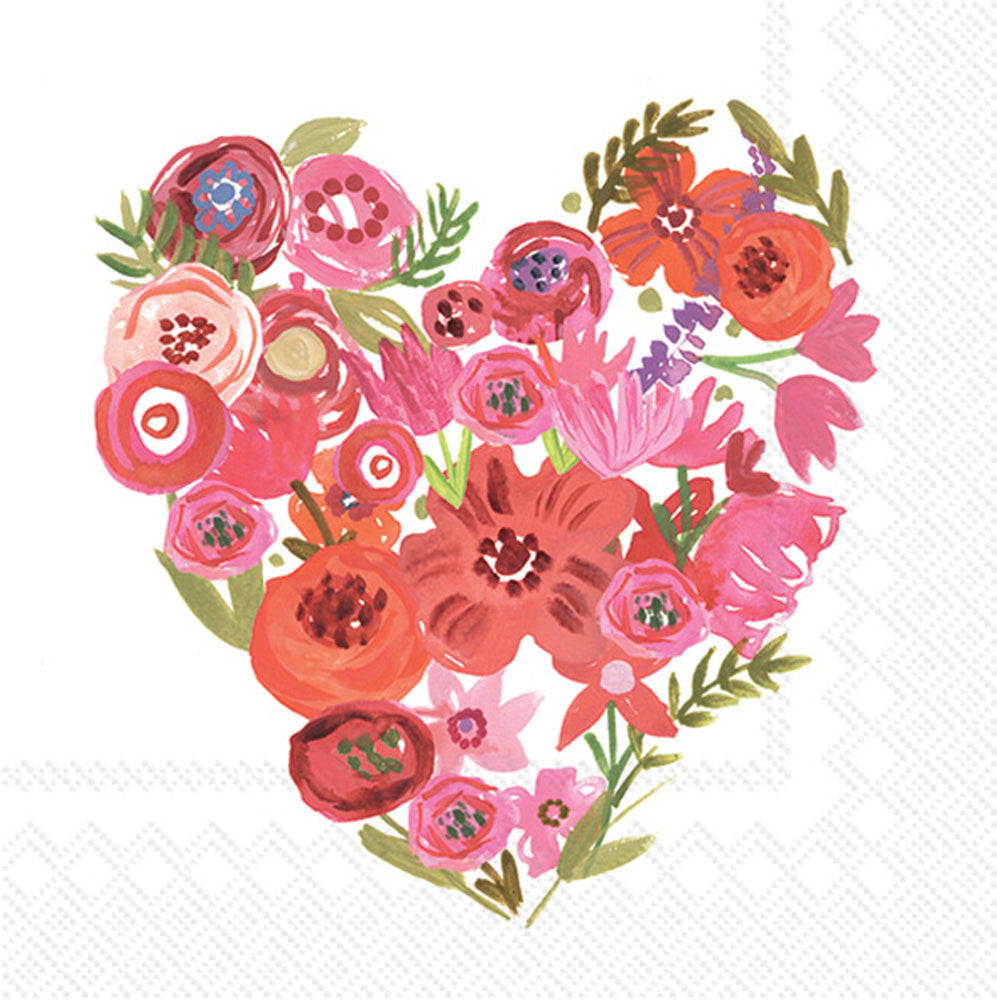 Valentines Chic Heart Cocktail Napkin