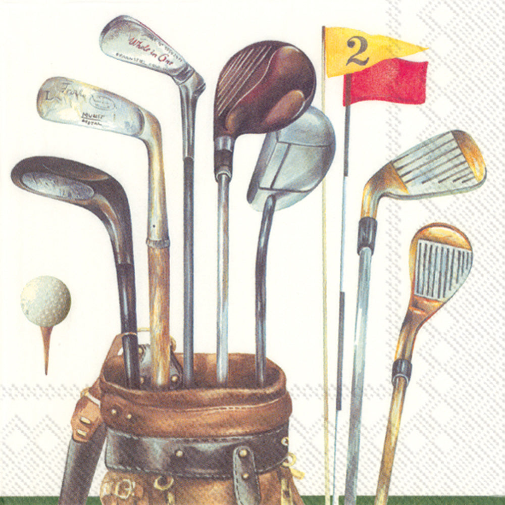 Golf Cocktail Napkin White