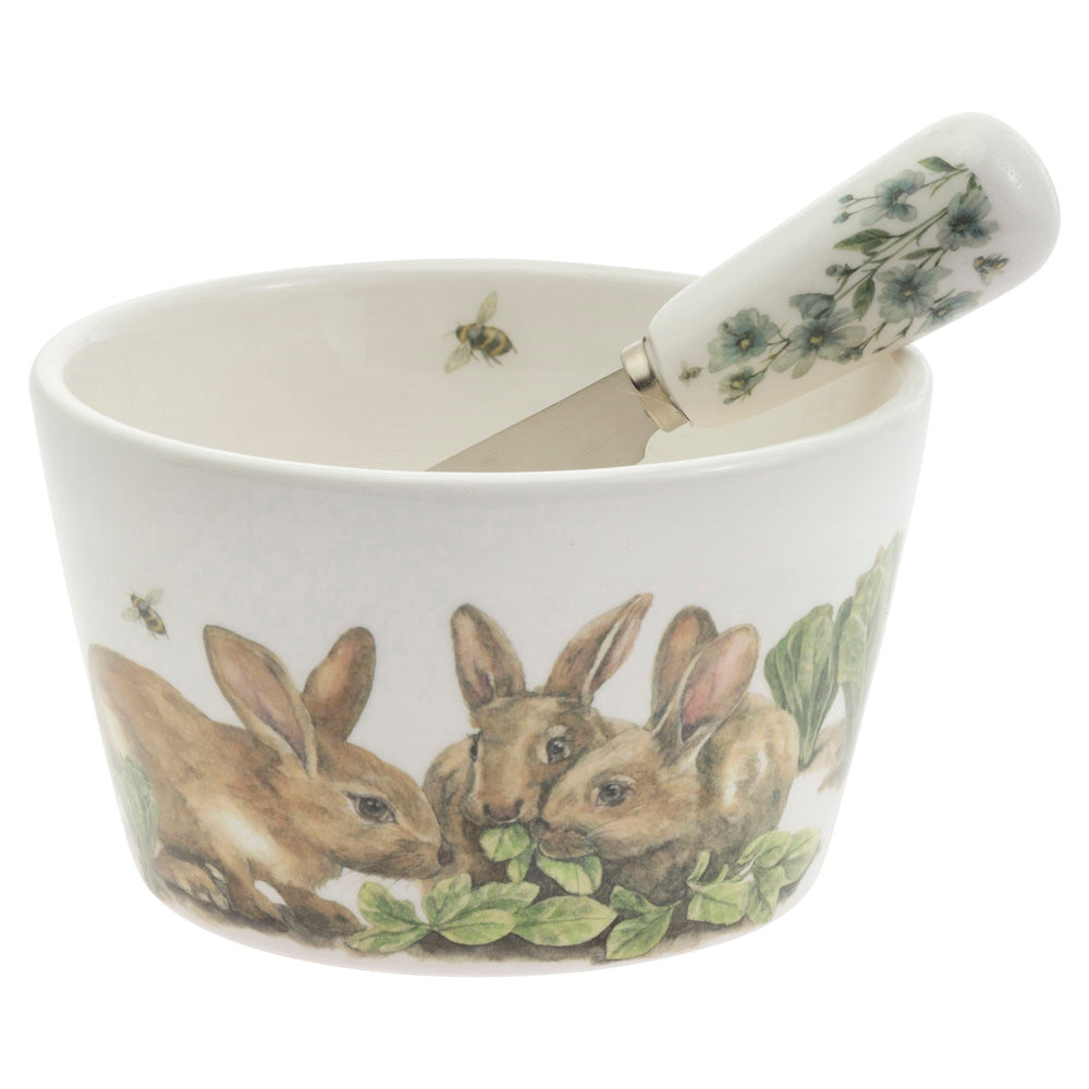 GARDEN RABBITS BOWL & SPREADER