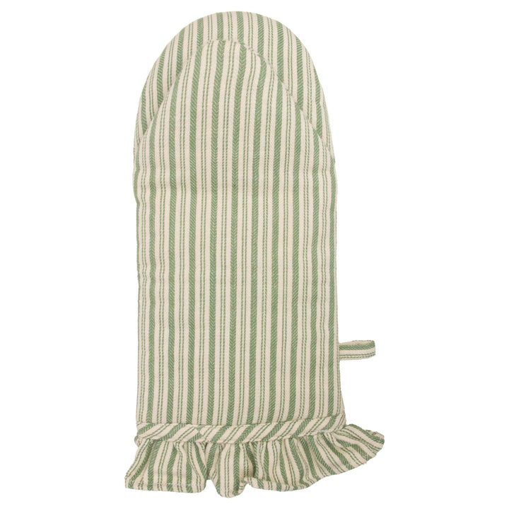 Green Stripe Oven Mitt &amp; Tea Towel
