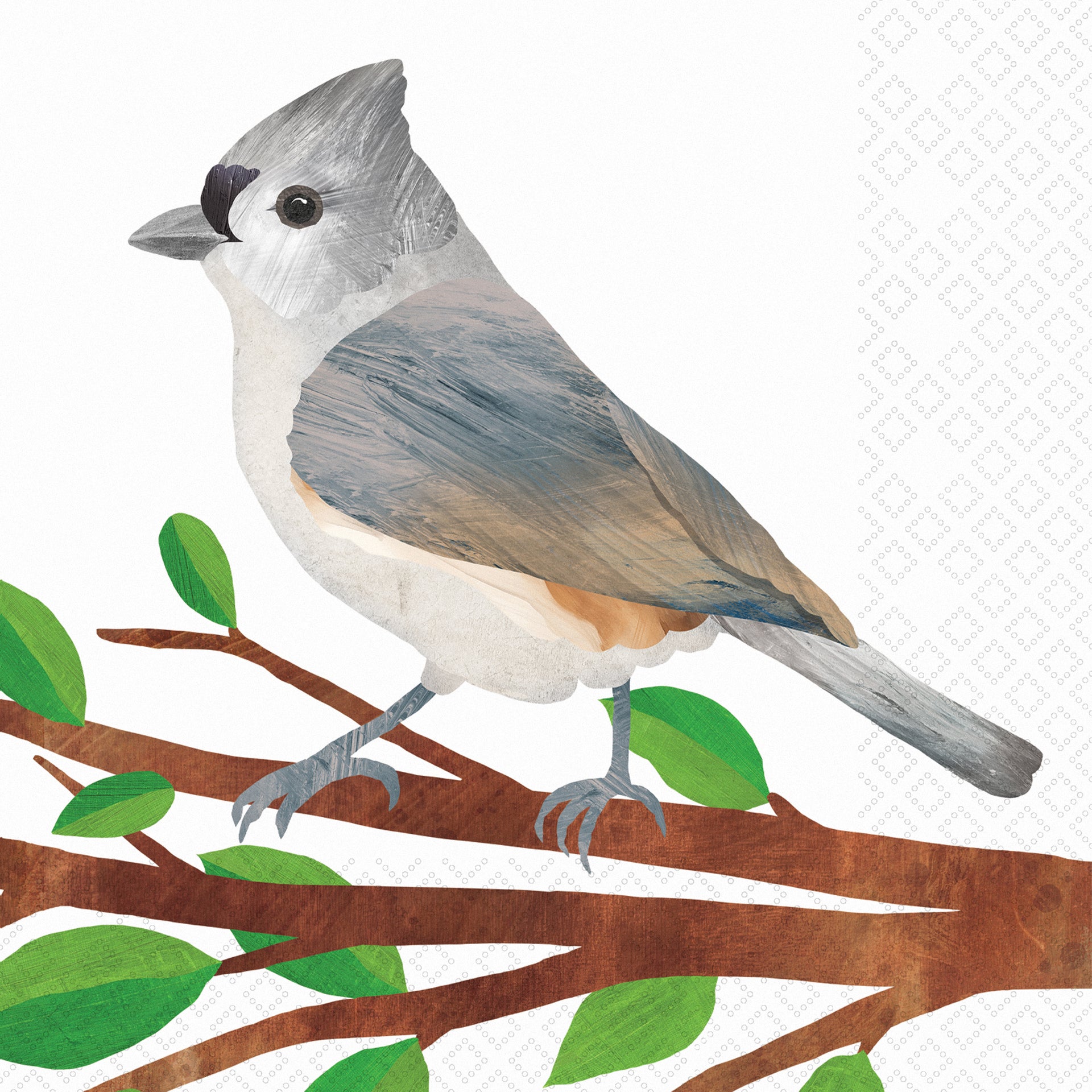 Gray Titmouse Cocktail Napkin
