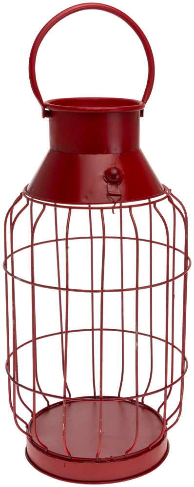 Red and White Metal Buoy Lanterns (Set of 2)