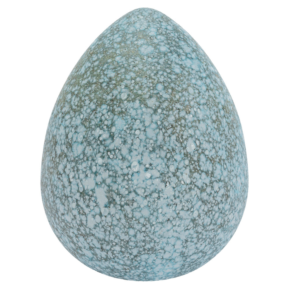 Speckled Blue Glass Egg Lg