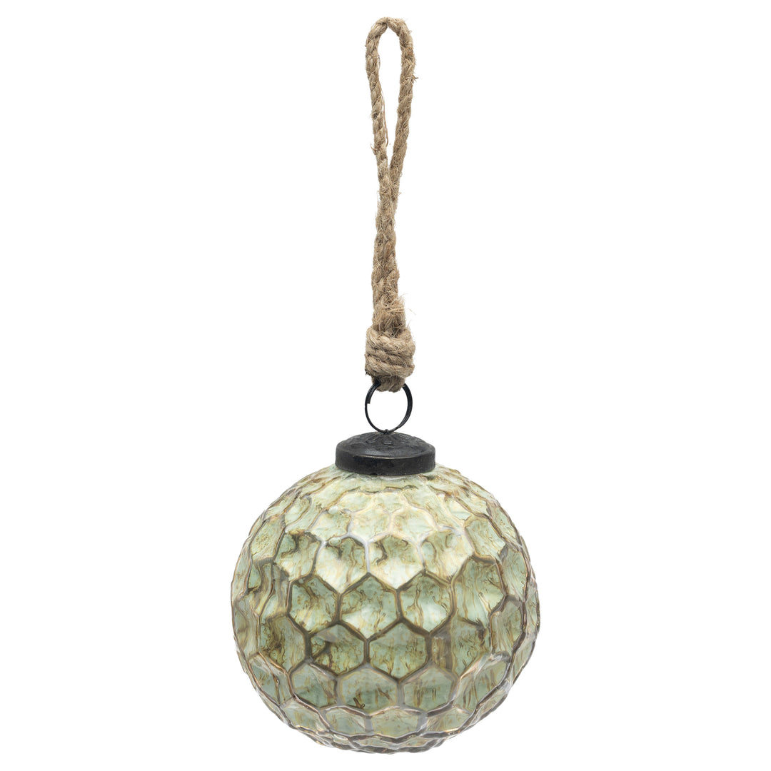 Mosaic Green Glass Ornament