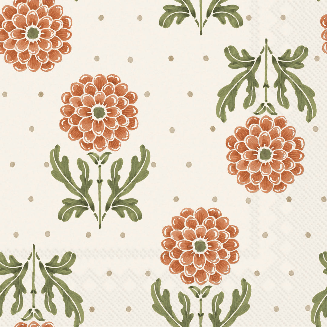 Simple Flower Orange Lunch Napkin