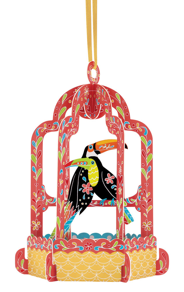 Toucan In Birdcage Chandelier Card