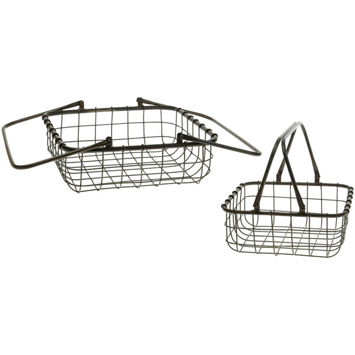 Metal Nesting Square Shop Baskets (Set of 2)