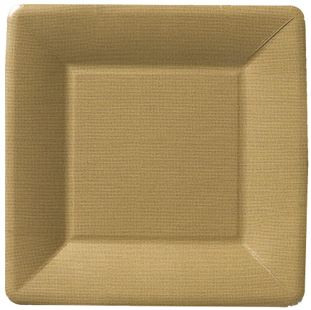 Classic Linen Square Dessert Plate Gold