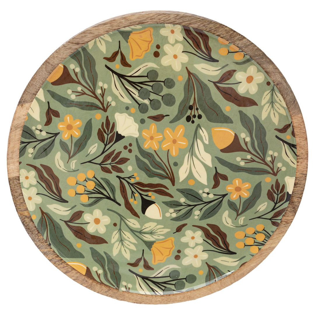 Autumn Acorn Round Platter 14"