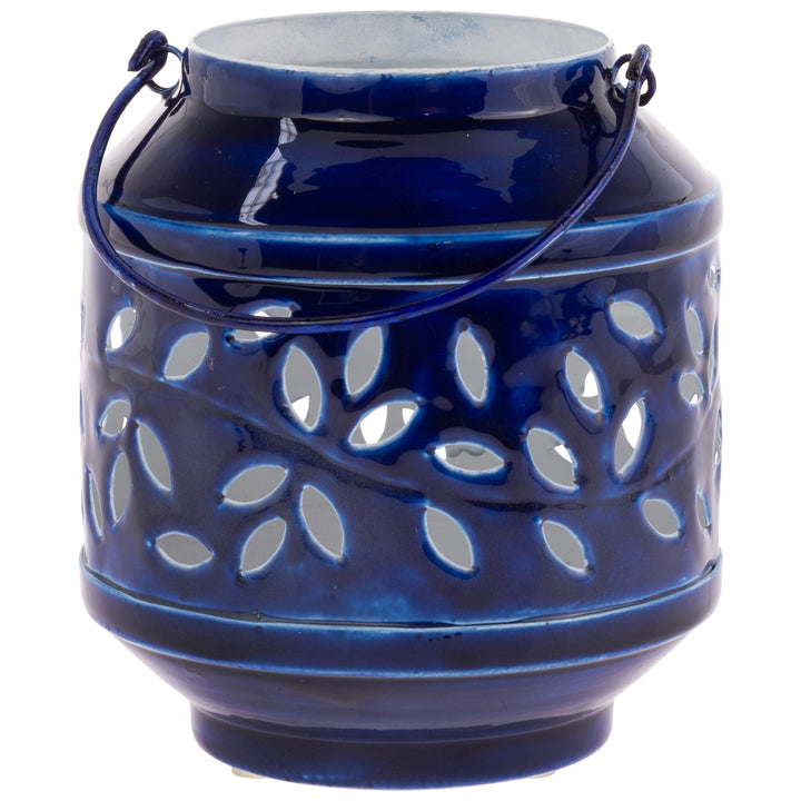 Navy Metal Outdoor Lantern Small