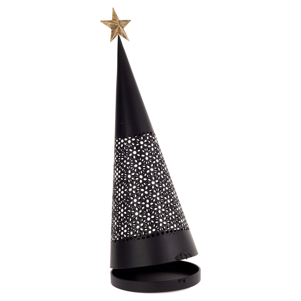 Black Metal Cone Trees (Set of 2)