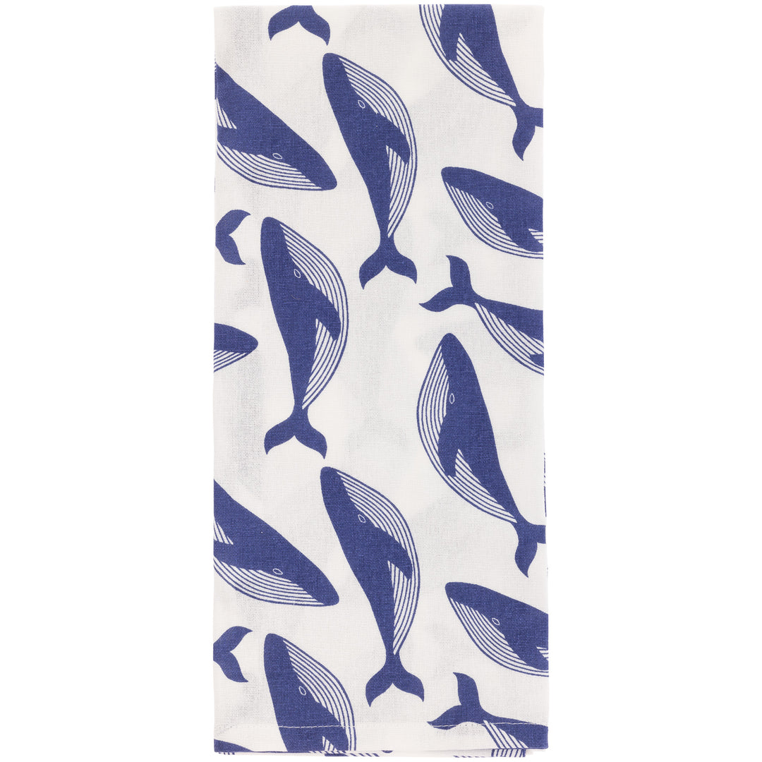 Navy Whale Tea Towel (Set of 2)
