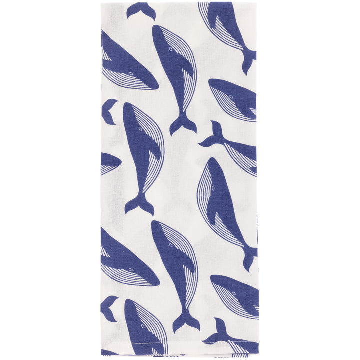 Navy Whale Tea Towel (Set of 2)