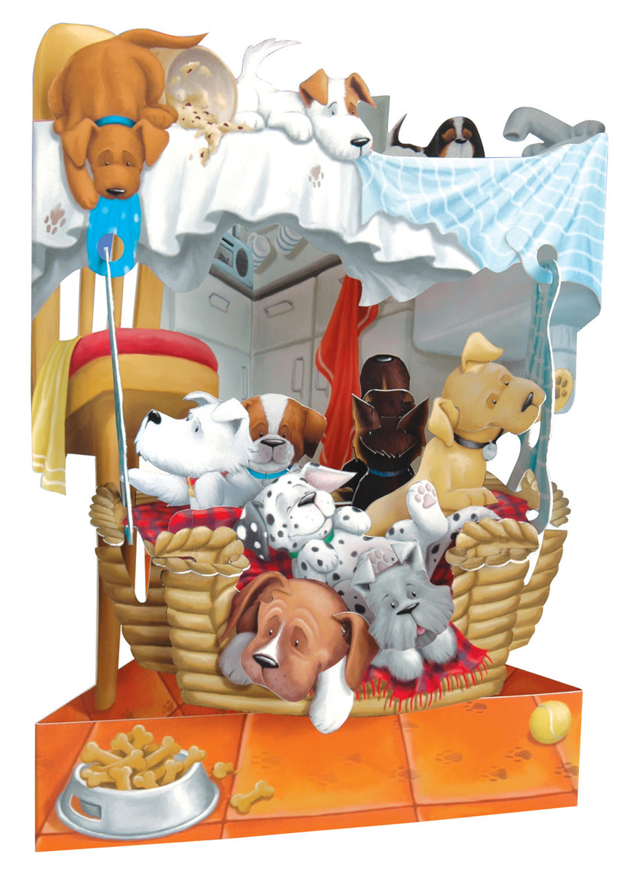 Puppies In Basket Swing Card