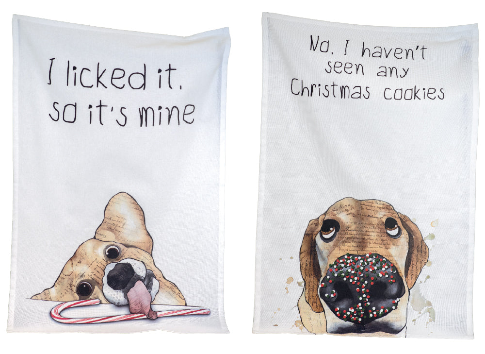 Xmas Treats Dogs Tea Towels (Set of 2)