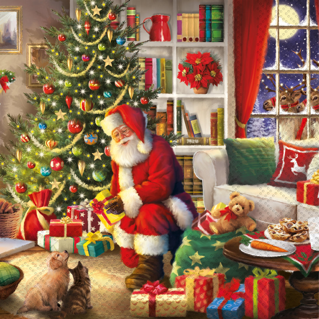 Santa Brings Gifts Cocktail Napkin
