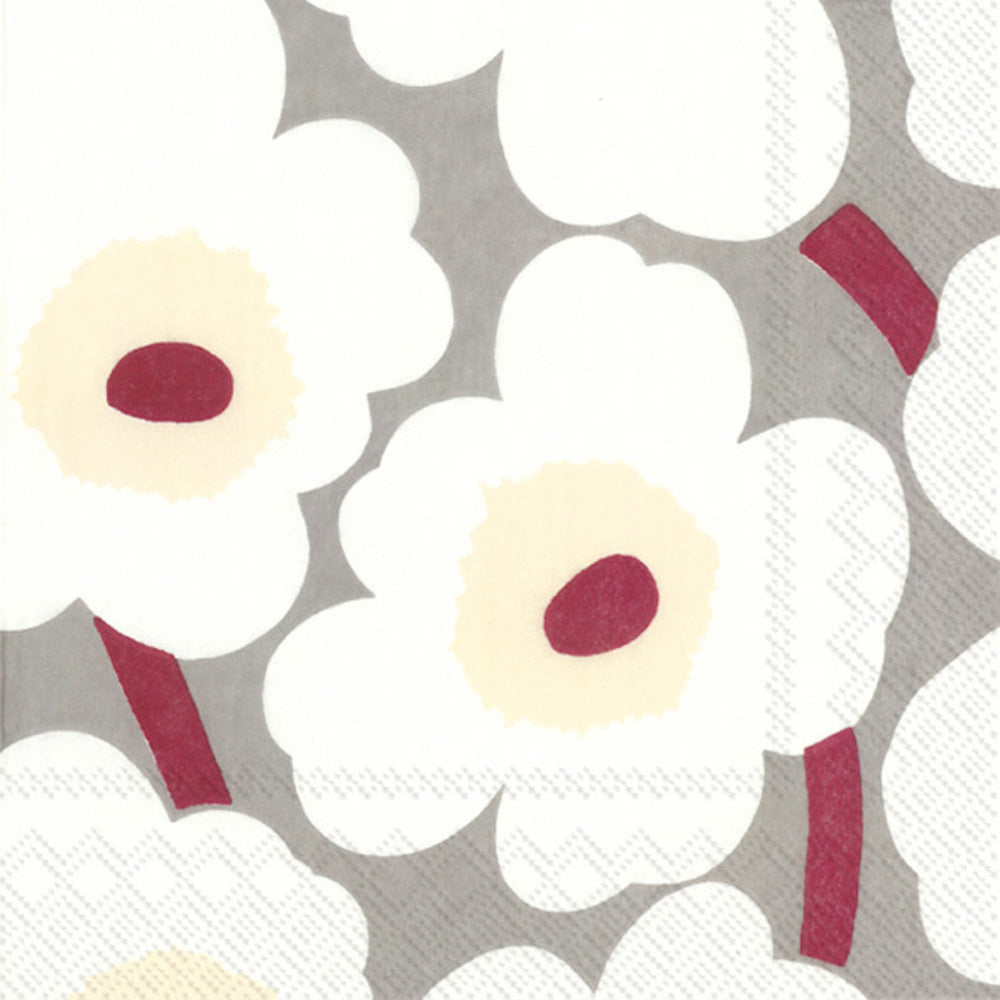 Unikko Cocktail Napkin Grey Cream