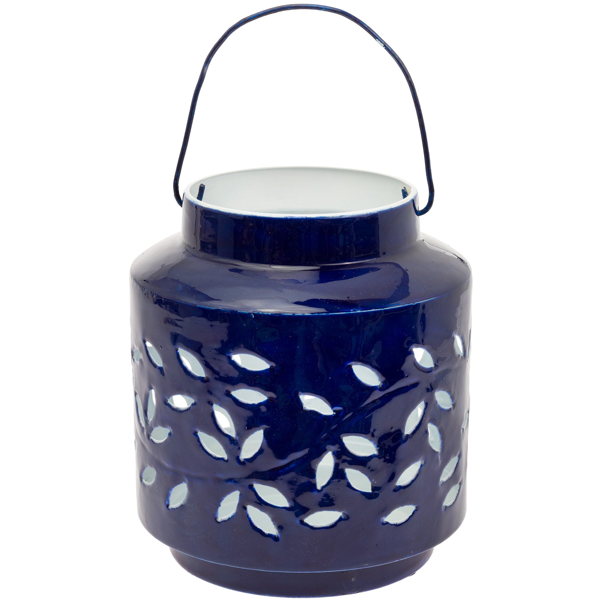 Navy Metal Outdoor Lantern Medium