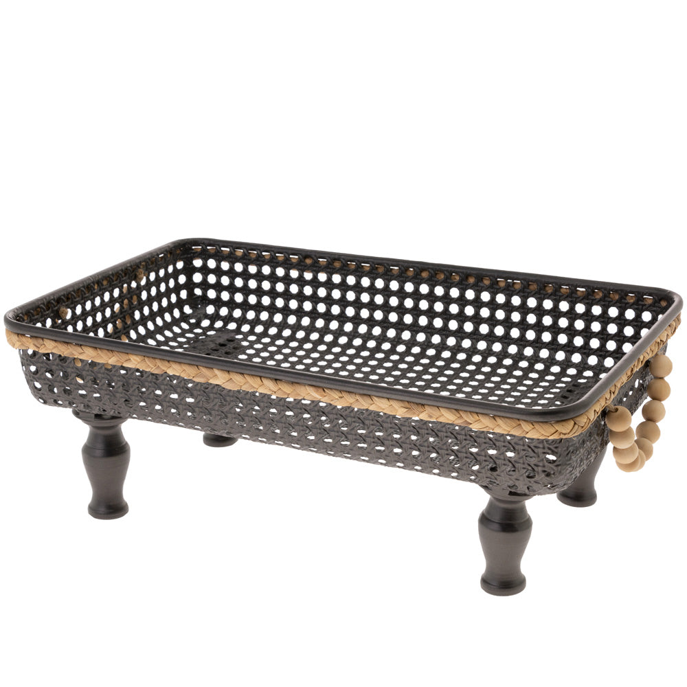 RECT BLACK LEG METAL BASKET