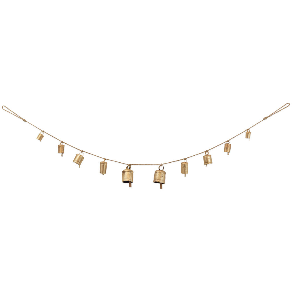 Iron and Jute Gold Bell Garland