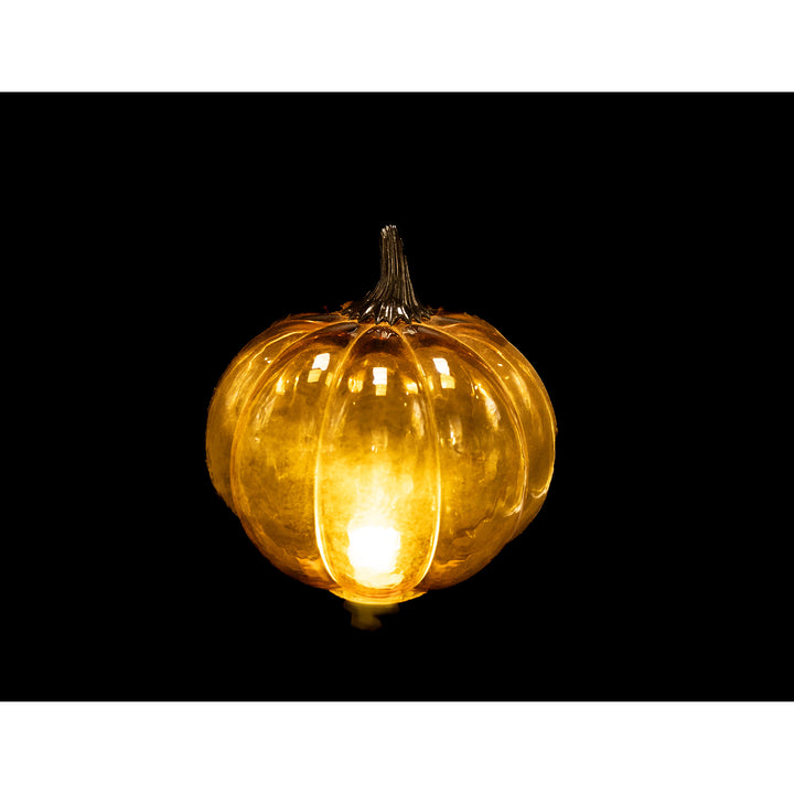 Large Amber Glass Pumpkin