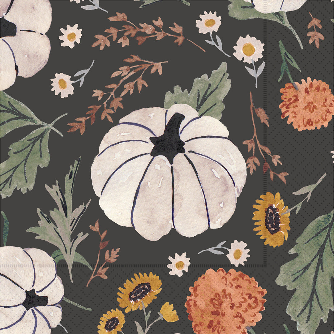 Floral Pumpkin Spread Cocktail Napkin