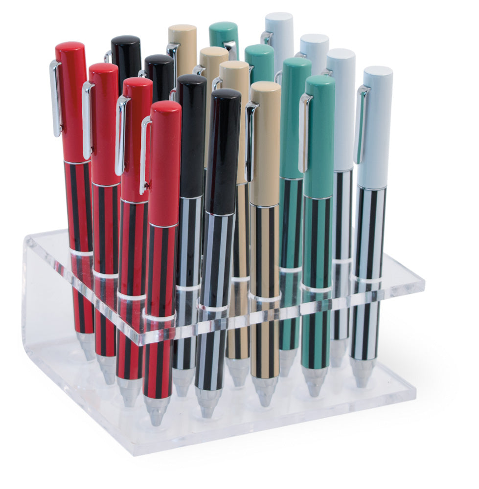 BARREL PEN SET s/20 4 ea White Red Black Mint Crea