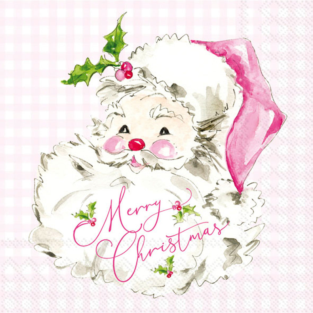 Pink Santa Cocktail Napkin