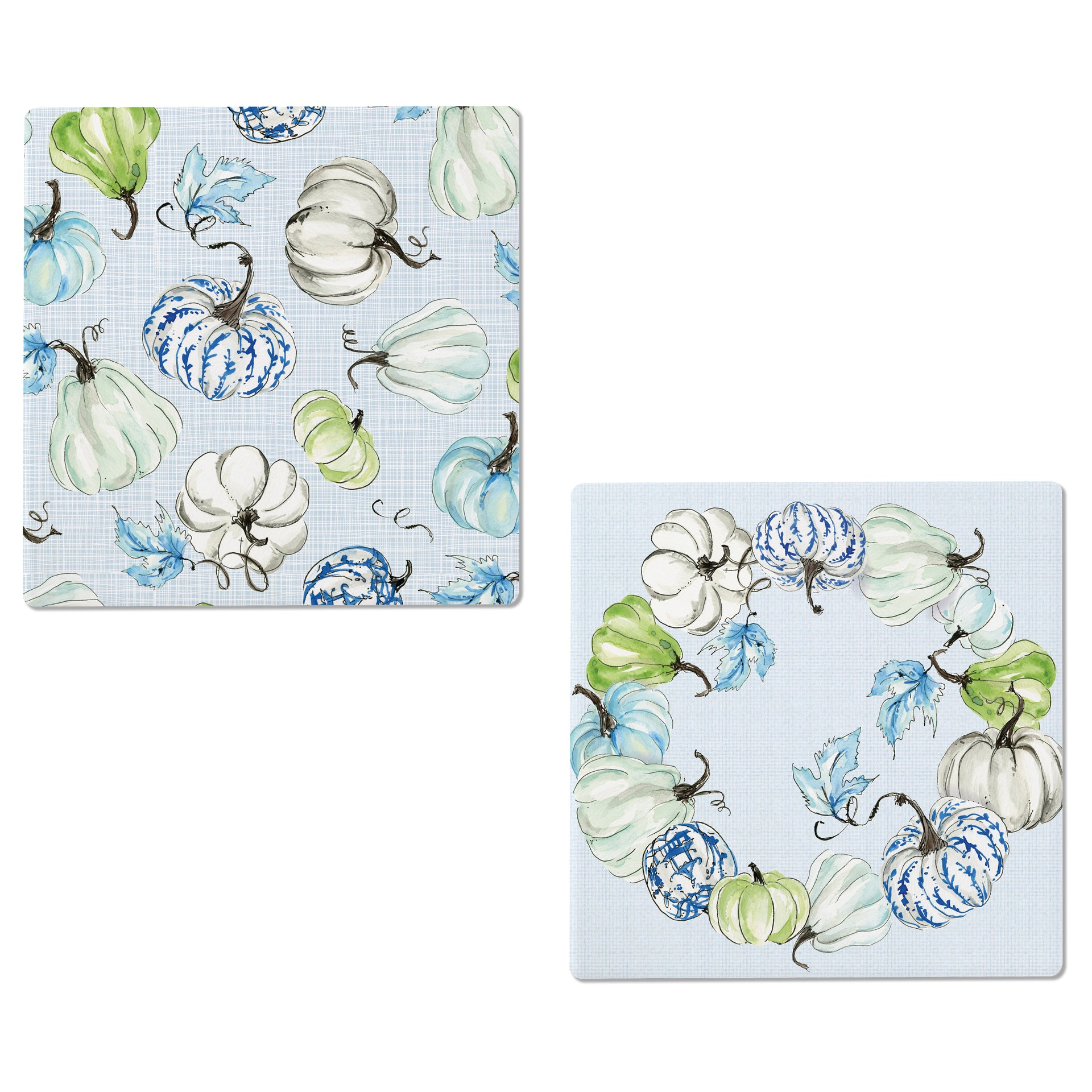 Chinoiserie Stacked Pumpkins Coasters (Set of 12)