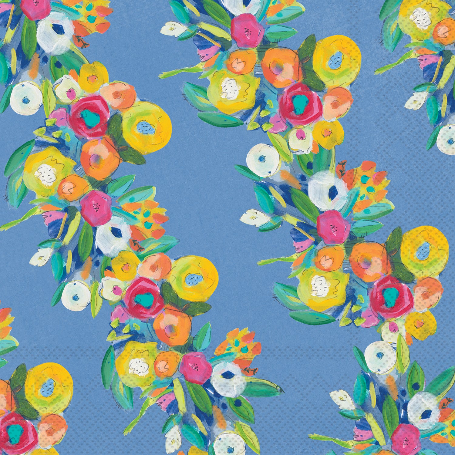 Cheerful Blossoms Garland Cocktail Napkin