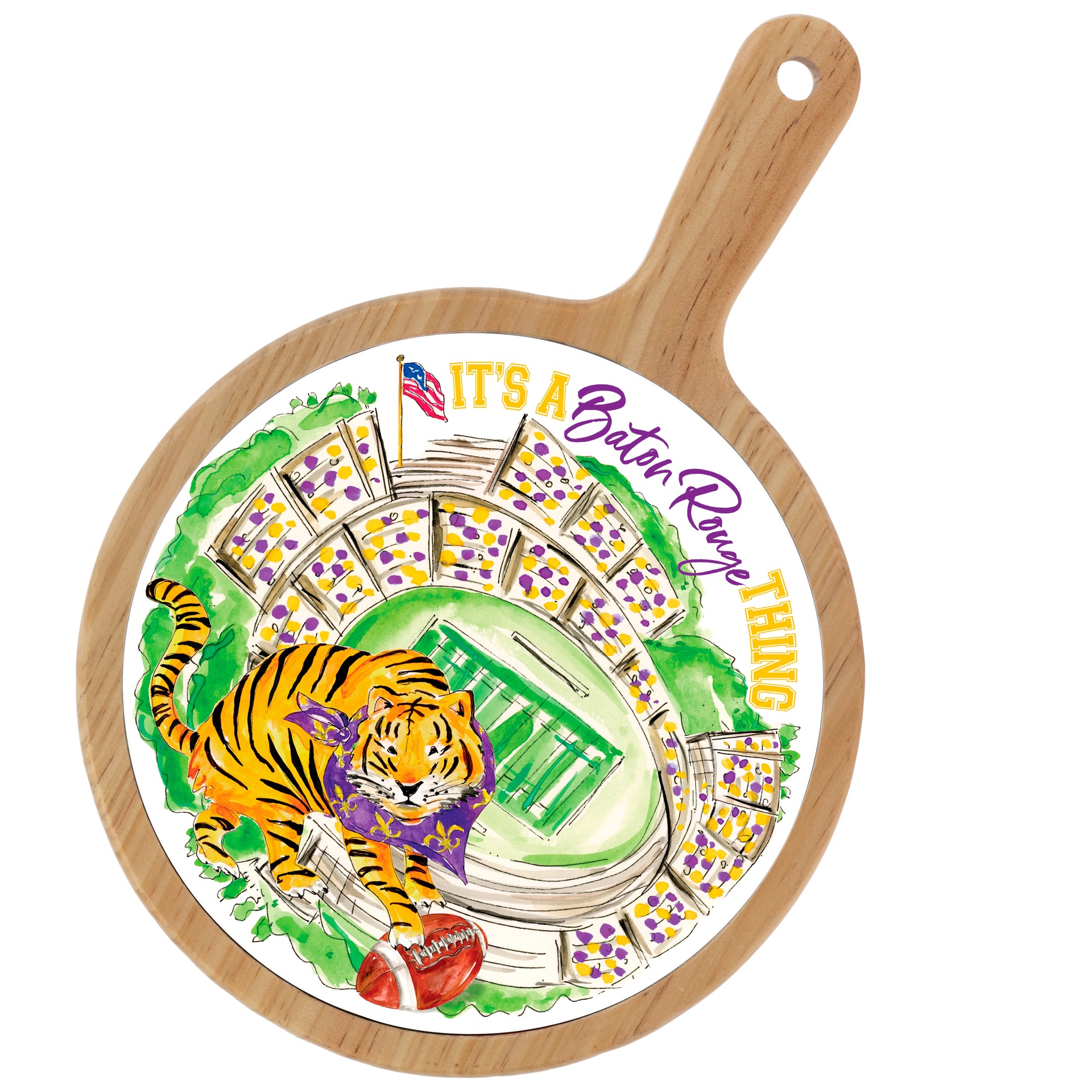 Purple Prowling Tiger Stadium Cheeseboard
